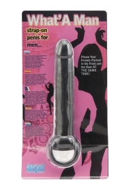 Чёрная насадка на пенис для анальной стимуляции WHATA MAN - 16 см. - Seven Creations - в Копейске купить с доставкой