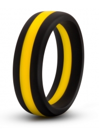 Черно-желтое силиконовое эрекционное кольцо Silicone Go Pro Cock Ring - Blush Novelties - в Копейске купить с доставкой