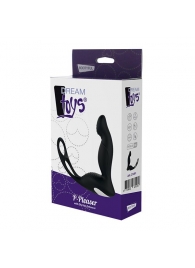 Черный вибромассажер простаты P-PLEASER W ERECTION ENHANCE - Dream Toys - в Копейске купить с доставкой