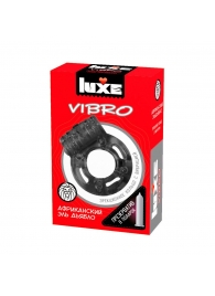 Чёрное эрекционное виброкольцо Luxe VIBRO  Африканский Эль Дьябло  + презерватив - Luxe - в Копейске купить с доставкой