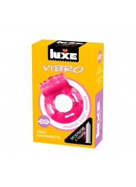 Розовое эрекционное виброкольцо Luxe VIBRO  Ужас Альпиниста  + презерватив - Luxe - в Копейске купить с доставкой