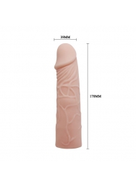 Закрытая телесная насадка-фаллос - 17 см. - Sex Expert - в Копейске купить с доставкой