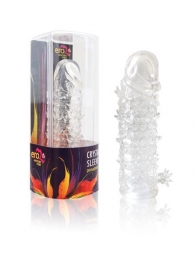 Закрытая прозрачная рельефная насадка Crystal sleeve - 13 см. - Erowoman-Eroman - в Копейске купить с доставкой
