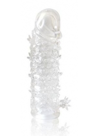 Закрытая прозрачная рельефная насадка Crystal sleeve - 13 см. - Erowoman-Eroman - в Копейске купить с доставкой