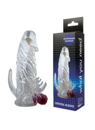Закрытая прозрачная вибронасадка на пенис Crystal Sleeve Vibe - Erowoman-Eroman - в Копейске купить с доставкой
