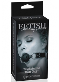 Черный кляп с дырочками Breathable Ball Gag - Pipedream - купить с доставкой в Копейске
