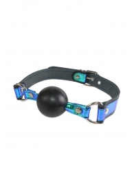 Кляп-шарик на чёрно-синих ремешках - Sitabella - купить с доставкой в Копейске