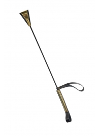 Черно-золотистый стек с хлопушкой из кожи - 62 см. - Sitabella - купить с доставкой в Копейске