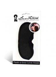 Черная маска на глаза Peek-a-Boo - Lux Fetish - купить с доставкой в Копейске