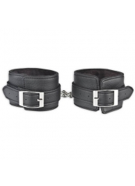 Черные фиксаторы для ног на цепи с мехом внутри - Lux Fetish - купить с доставкой в Копейске