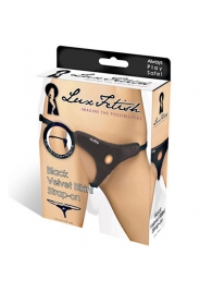 Черные плюшевые трусики для страпона - Lux Fetish - купить с доставкой в Копейске