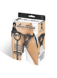 Черные трусики для страпона из патентованной кожи - Lux Fetish - купить с доставкой в Копейске