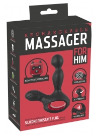 Черный вибромассажер простаты с нагревом и ротацией Prostate Plug - 14,5 см. - Orion - в Копейске купить с доставкой