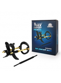 Черно-золотистый экстендер для пениса Sex Expert - Sex Expert - в Копейске купить с доставкой