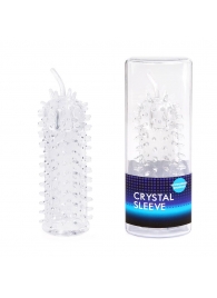 Закрытая рельефная насадка Crystal sleeve с усиками - 12 см. - Erowoman-Eroman - в Копейске купить с доставкой