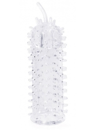 Закрытая рельефная насадка Crystal sleeve с усиками - 12 см. - Erowoman-Eroman - в Копейске купить с доставкой