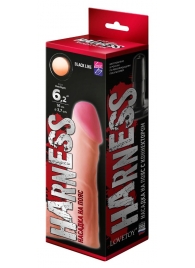 Телесная реалистичная насадка на Harness с коннектором BLACK LINE - 17 см. - LOVETOY (А-Полимер) - купить с доставкой в Копейске