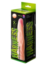 Телесная насадка с венками на Harness с коннектором GREEN LINE - 18 см. - LOVETOY (А-Полимер) - купить с доставкой в Копейске