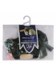 Черный пояс-трусики с двумя насадками Soft-Dolli - 16,5 и 10,5 см. - LOVETOY (А-Полимер) - купить с доставкой в Копейске