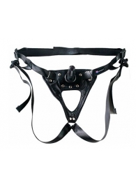 Черный пояс-трусики с насадкой  Soft-Принц  - 17 см. - LOVETOY (А-Полимер) - купить с доставкой в Копейске