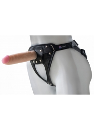 Черный пояс-трусики с насадкой  Soft-Принц  - 17 см. - LOVETOY (А-Полимер) - купить с доставкой в Копейске