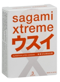 Ультратонкие презервативы Sagami Xtreme SUPERTHIN - 3 шт. - Sagami - купить с доставкой в Копейске