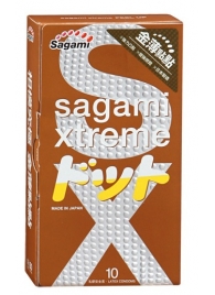 Презервативы Sagami Xtreme FEEL UP с точечной текстурой и линиями прилегания - 10 шт. - Sagami - купить с доставкой в Копейске