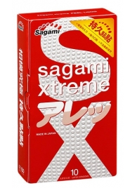 Утолщенные презервативы Sagami Xtreme Feel Long с точками - 10 шт. - Sagami - купить с доставкой в Копейске