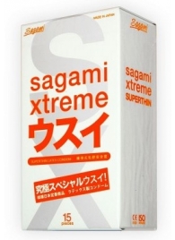 Ультратонкие презервативы Sagami Xtreme SUPERTHIN - 15 шт. - Sagami - купить с доставкой в Копейске