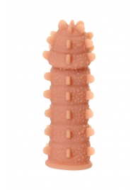 Телесная реалистичная насадка KOKOS Extreme Sleeve 04 с дополнительной стимуляцией - 12,7 см. - KOKOS - в Копейске купить с доставкой