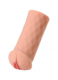 Телесный мастурбатор-вагина ELEGANCE с ромбами по поверхности - KOKOS - в Копейске купить с доставкой