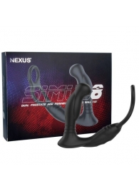 Черная анальная пробка NEXUS SIMUL8 с фиксацией на теле кольцами - Nexus Range - в Копейске купить с доставкой