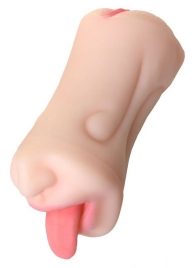 Телесный двусторонний мастурбатор Fruity Tongue - ротик и вагина - ToyFa - в Копейске купить с доставкой