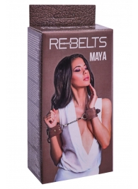 Коричневые кожаные наручники Maya - Rebelts - купить с доставкой в Копейске