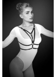 Черная упряжь на грудь Laura - Bijoux Pour Toi - купить с доставкой в Копейске