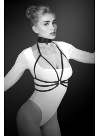 Черная упряжь на грудь Julia - Bijoux Pour Toi - купить с доставкой в Копейске