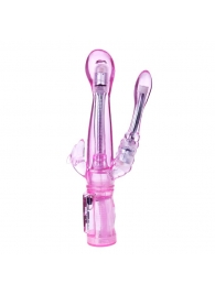 Гнущийся вибратор с анальным и клиторальным стимуляторами - 22 см. - Baile