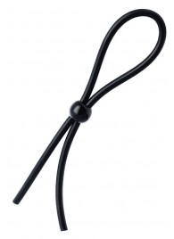 Черное лассо на пенис с одной бусиной - A-toys - в Копейске купить с доставкой