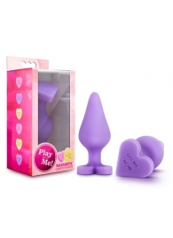 Фиолетовая анальная пробка Naughty Candy Heart Do Me Now - 8,9 см. - Blush Novelties - купить с доставкой в Копейске