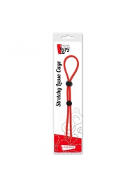 Красное лассо на пенис с двумя бусинами STRETCHY LASSO CAGE - Dream Toys - в Копейске купить с доставкой