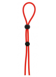 Красное лассо на пенис с двумя бусинами STRETCHY LASSO CAGE - Dream Toys - в Копейске купить с доставкой