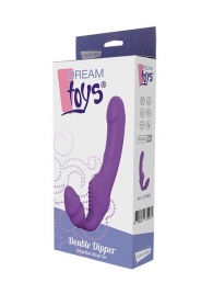 Фиолетовый безремневой вибрострапон DOUBLE DIPPER - Dream Toys - купить с доставкой в Копейске