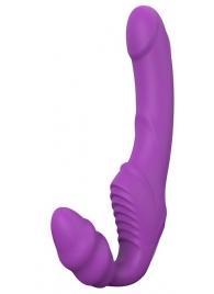 Фиолетовый безремневой вибрострапон DOUBLE DIPPER - Dream Toys - купить с доставкой в Копейске