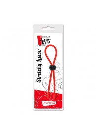 Красное эрекционное лассо с одной бусиной-утяжкой STRETCHY THIN LASSO - Dream Toys - в Копейске купить с доставкой