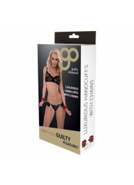 Красно-чёрные наручники на металлической цепочке - Blush Novelties - купить с доставкой в Копейске