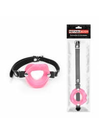 Розовый кляп-губки на черном ремешке - Notabu - купить с доставкой в Копейске