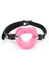 Розовый кляп-губки на черном ремешке - Notabu - купить с доставкой в Копейске