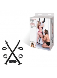 Чёрный набор для фиксации у двери - Lux Fetish - купить с доставкой в Копейске