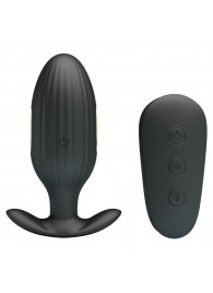 Черная анальная вибропробка с электростимуляцией и пультом ДУ Royal Pleasure - 9,2 см. - Baile - купить с доставкой в Копейске