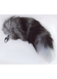 Серебристая анальная пробка с пушистым хвостом - Sitabella - купить с доставкой в Копейске